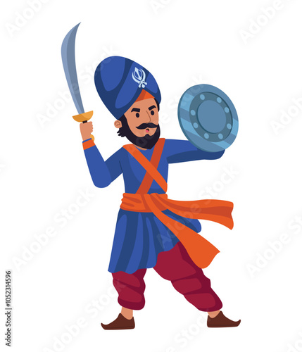 hindu man with sword and shield gatka