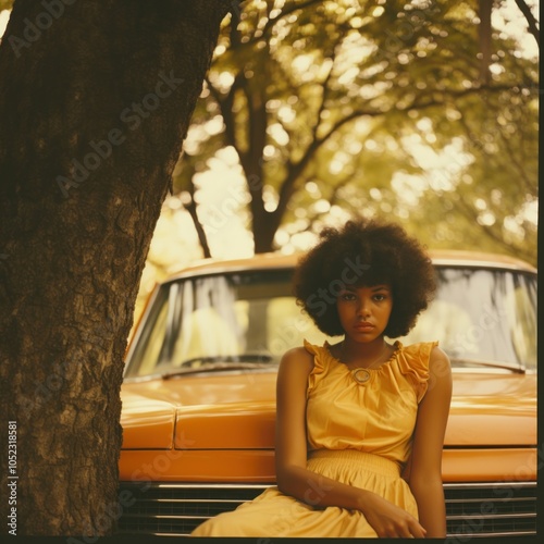 African american car photography portrait. photo