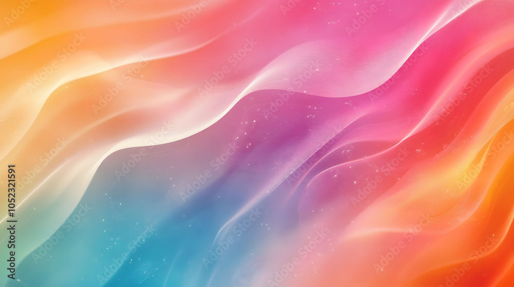 Obraz premium Abstract Colorful Wave Background with Silk-like Texture and Soft, Flowing Motion in Vibrant Hues of Blue, Pink, and Purple