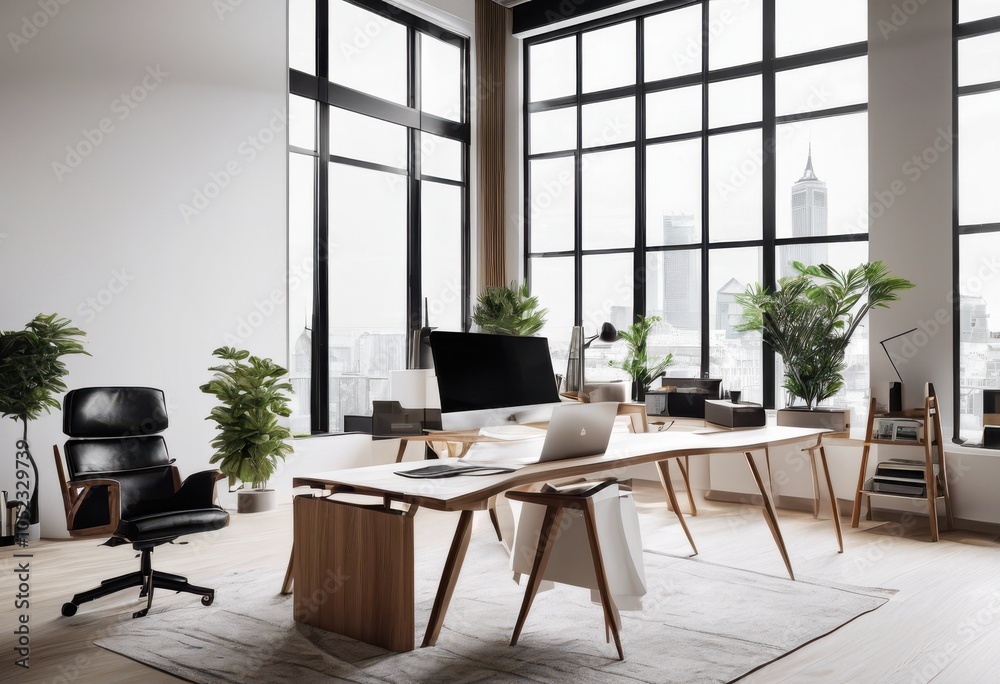 Fototapeta premium stylish functional office setups featuring modern travel essentials contemporary workspace, furniture, accessories, organization, decor, technology