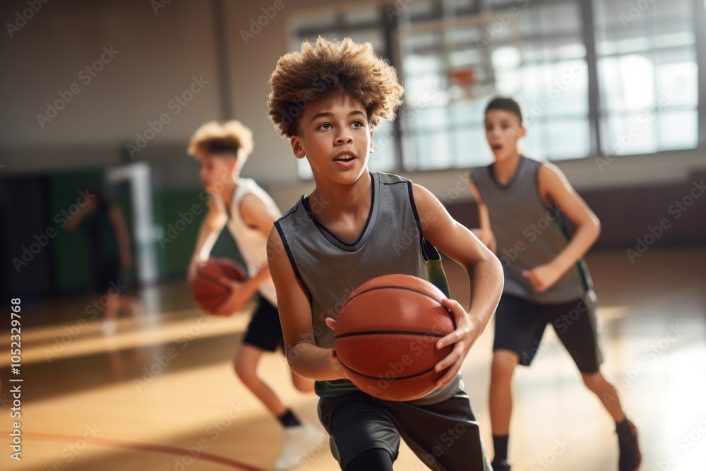 School basketball practicing sports. School basketball practicing sports.