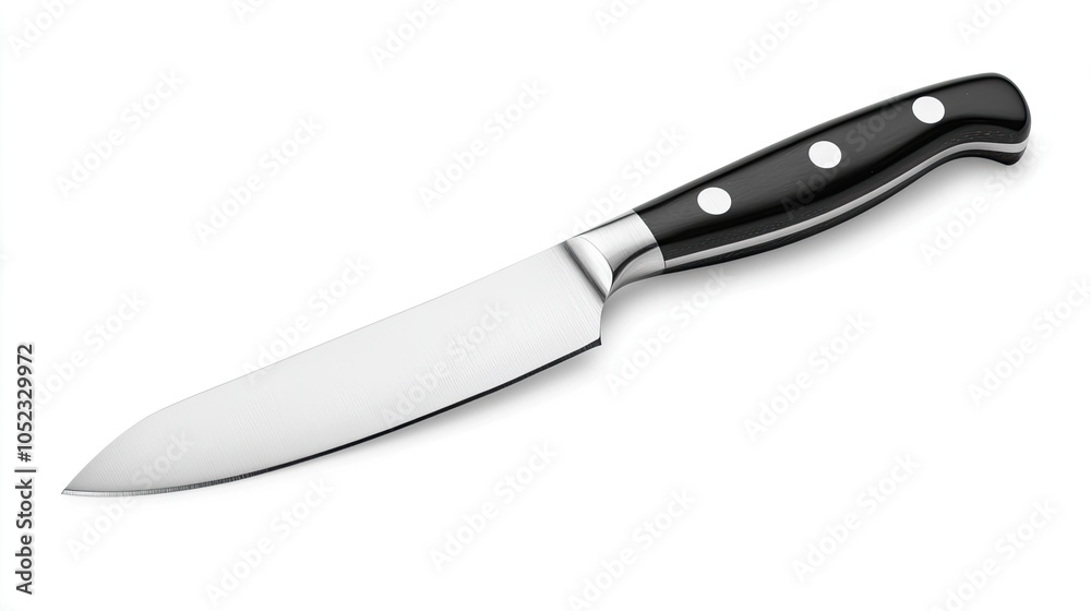 Silver kitchen knife with sharp edges isolated against a white background. Perfect for food-related themes, emphasizing cooking, precision, and kitchen tools. Silver kitchen knife with sharp edges isolated against a white background. Perfect for food-related themes, emphasizing cooking, precision, and kitchen tools.