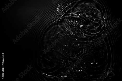 Image of black water surface with waves.