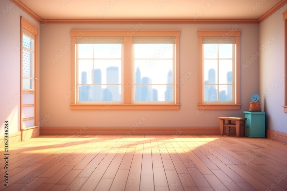 Fototapeta premium Furniture flooring hardwood window. Image .