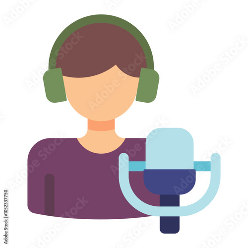 male streamer flat icon