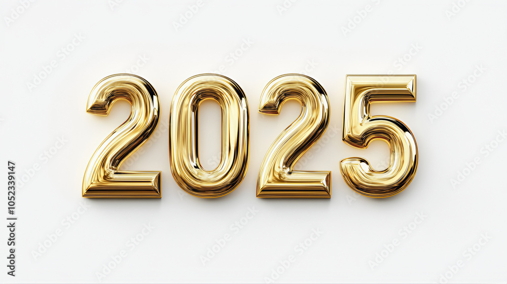 2025 golden text effect calligraphy isolated on white background. 2025 golden text effect calligraphy isolated on white background.