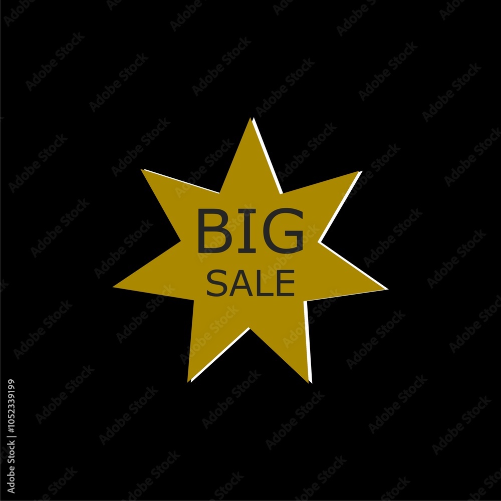 For sale sign icon. Big sale icon isolated on black background. For sale sign icon. Big sale icon isolated on black background.