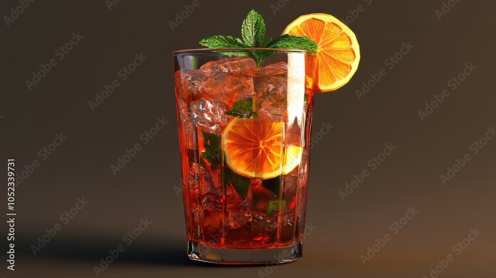 Cocktail in drinking glass hype r realistic