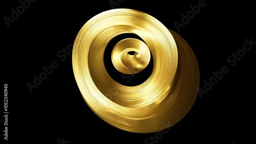 Golden spiral against fully black background