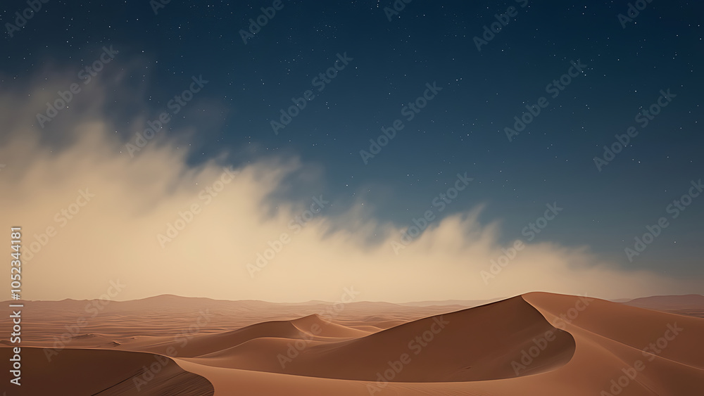 A desert dust storm on the horizon A desert dust storm on the horizon