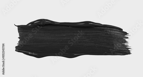 Black paint stroke on plain background