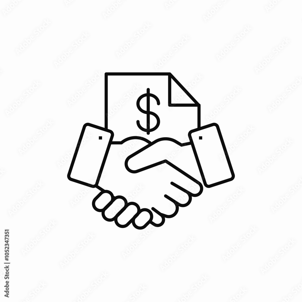 deal handshake contract icon sign vector deal handshake contract icon sign vector