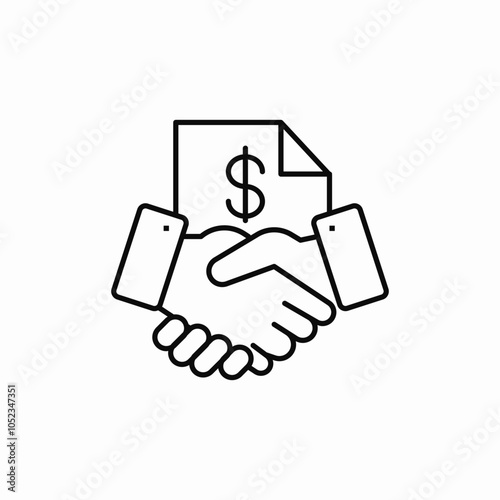 deal handshake contract icon sign vector