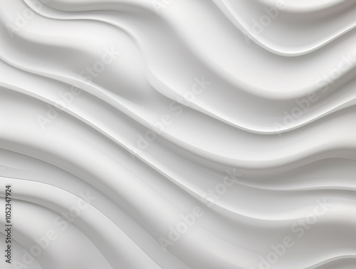 Seamless Abstract White Porcelain Background, Light Gray Wavy Mountain Landscape
