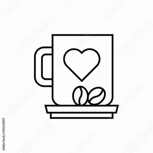 love coffee mug icon sign vector