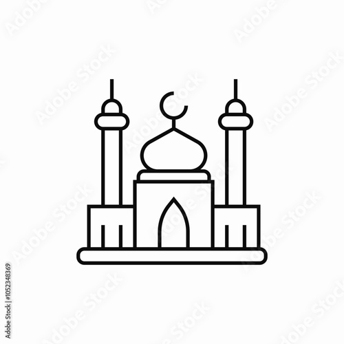 mosque temple icon sign vector