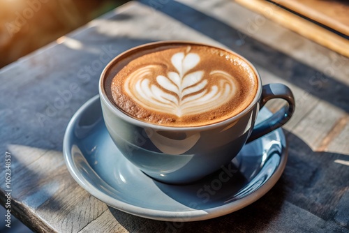 Hot cappuccino coffee cup