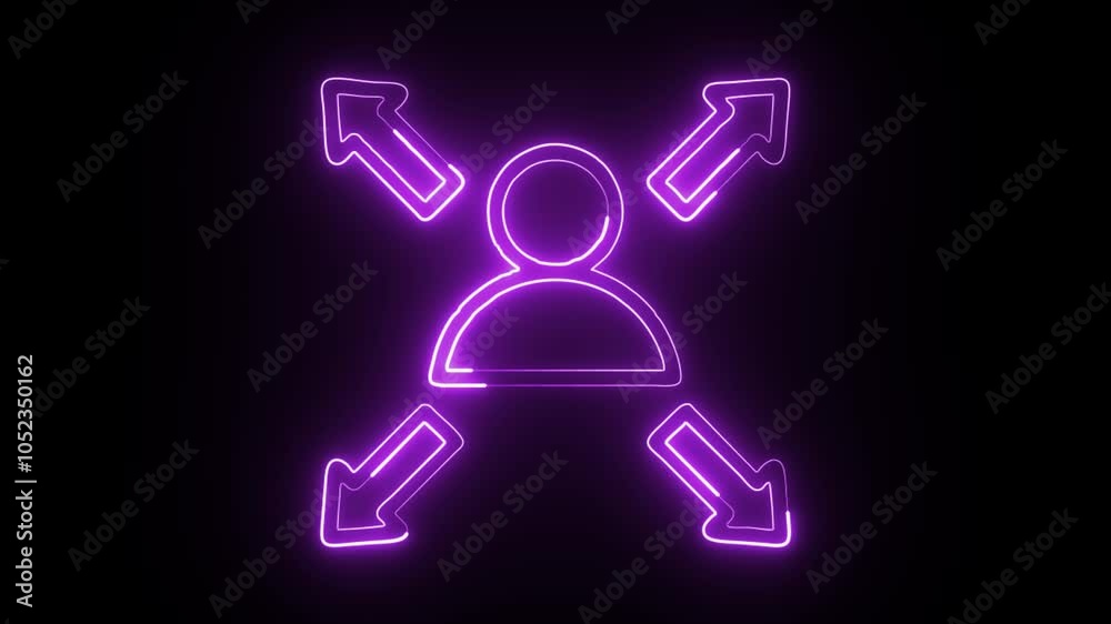 glowing neon possibility icon isolated on black background. HD video motion graphic animation glowing neon possibility icon isolated on black background. HD video motion graphic animation
