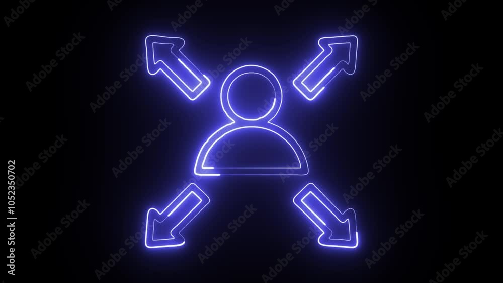 glowing neon possibility icon isolated on black background. HD video motion graphic animation glowing neon possibility icon isolated on black background. HD video motion graphic animation