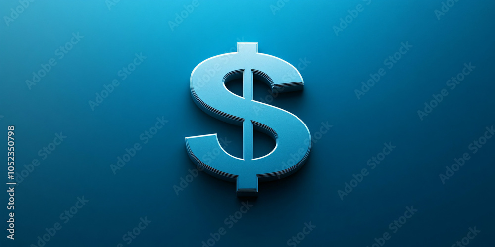 Fototapeta premium Dollar symbol or sign on blue background