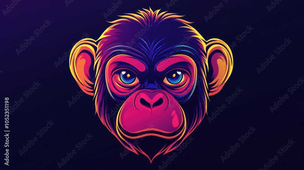 Vibrant Monkey Portrait Vibrant Monkey Portrait