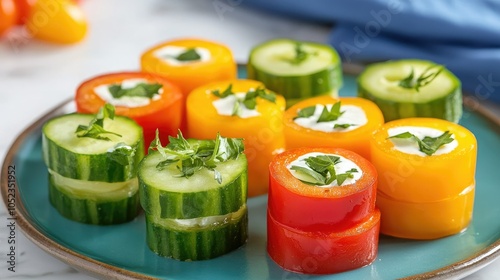 Colorful Ketogenic Appetizers on a Plate photo