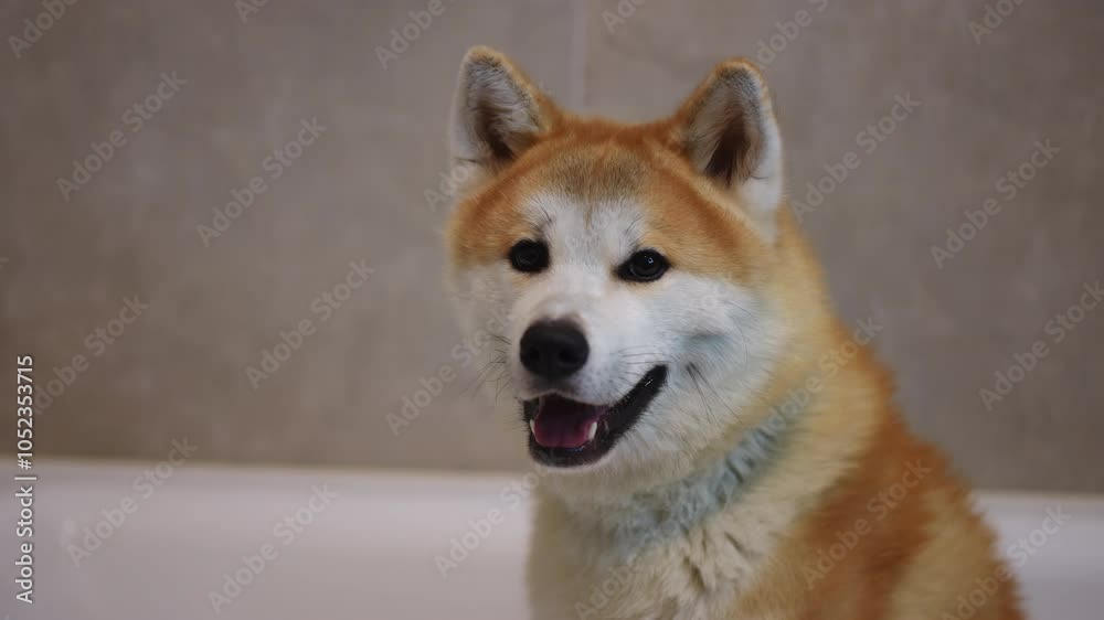 A Shiba Inu comfortably relaxes in a cozy bathtub, showcasing its delightful and playful, adorable personality A Shiba Inu comfortably relaxes in a cozy bathtub, showcasing its delightful and playful, adorable personality