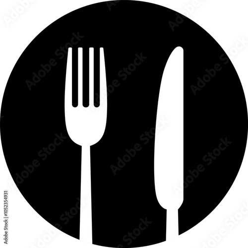 Restaurant icon hotel vector black and white color. Cutlery icon. Spoon, knife, fork