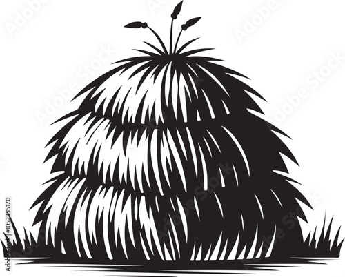 Haystack Silhouette Vector illustration, Haystack agriculture vector