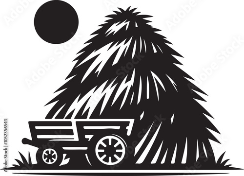 Haystack Silhouette Vector illustration, Haystack agriculture vector
