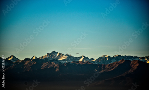 sunset in the mountains photo