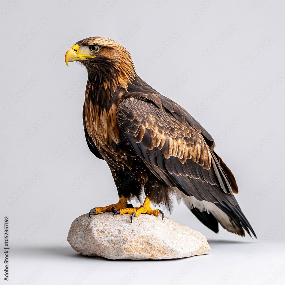 Fototapeta premium Cute Eagle with a Soft Smile on a Tiny Rock