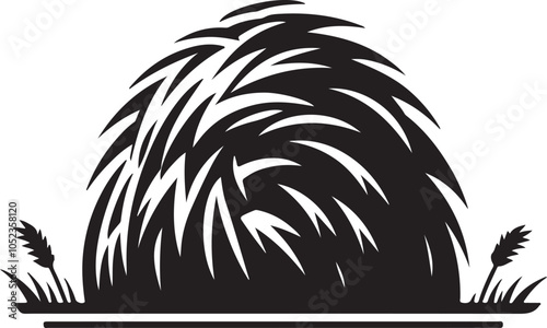 Haystack Silhouette Vector illustration, Haystack agriculture vector