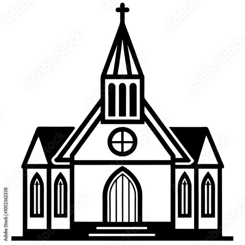  minimalist-church-icon-logo-vector-art-illustration.Church Icon.Church glyph solid icon. Solid icon that can be applied anywhere, simple, pixel perfect and modern style.A simple  drawing of a Chapel.