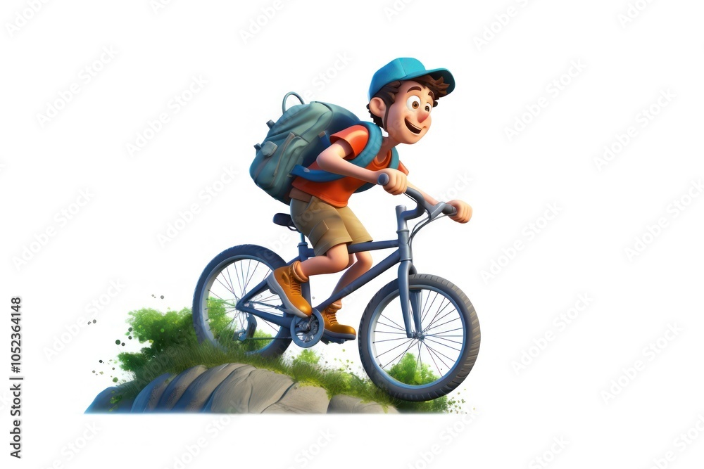 Fototapeta premium Bicycle vehicle cycling cartoon.