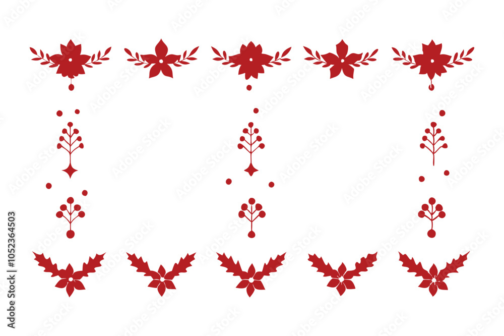 Obraz premium Elegant Floral Christmas Border Vector Design