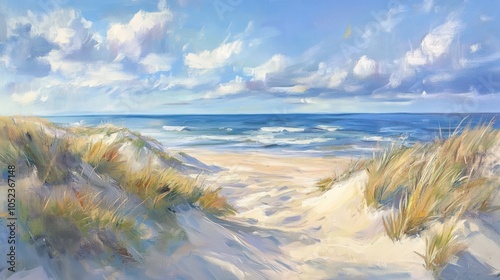 Seascape with Dunes and a Sandy Beach