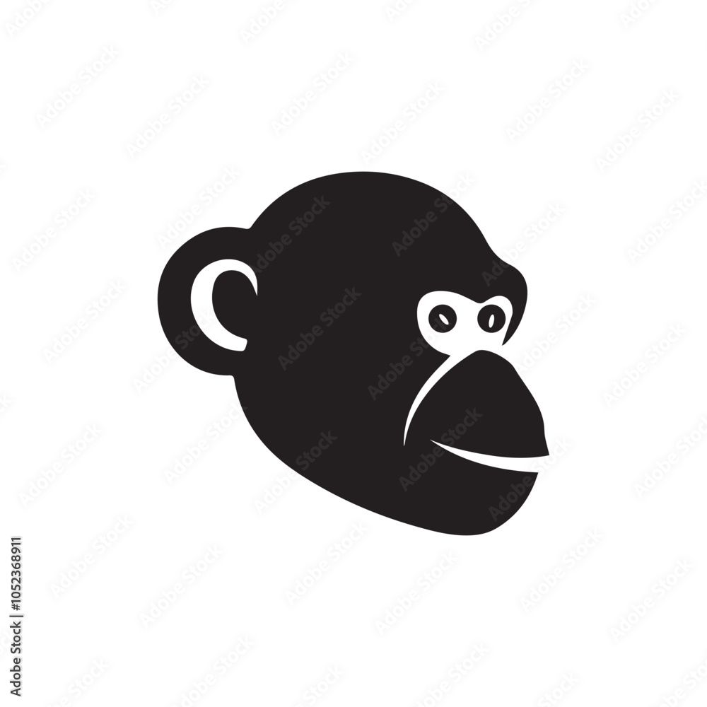 Obraz premium Monkey head icon isolated on white background