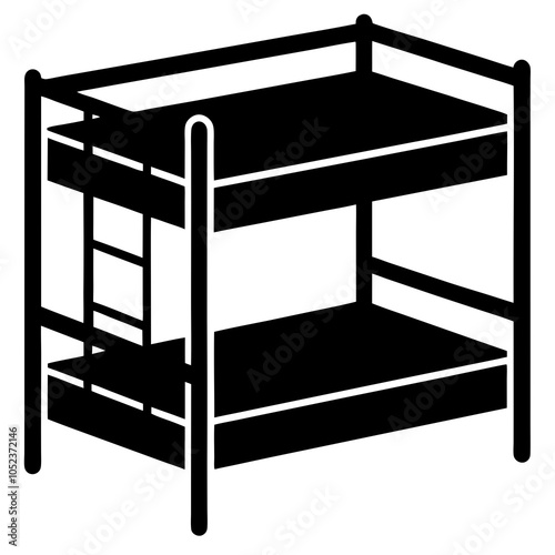 bunk  bed on white