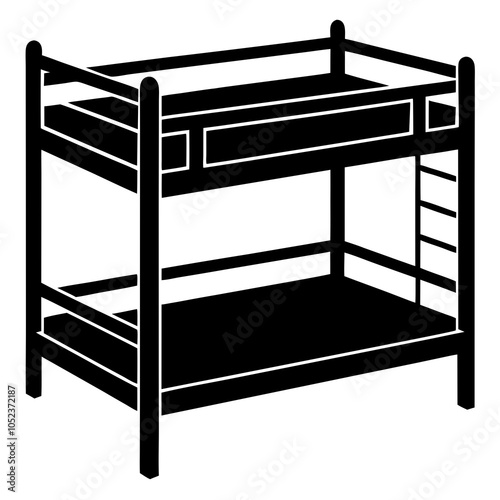 bunk  bed on white