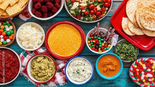 Festive Table with Holiday Treats and Sweets