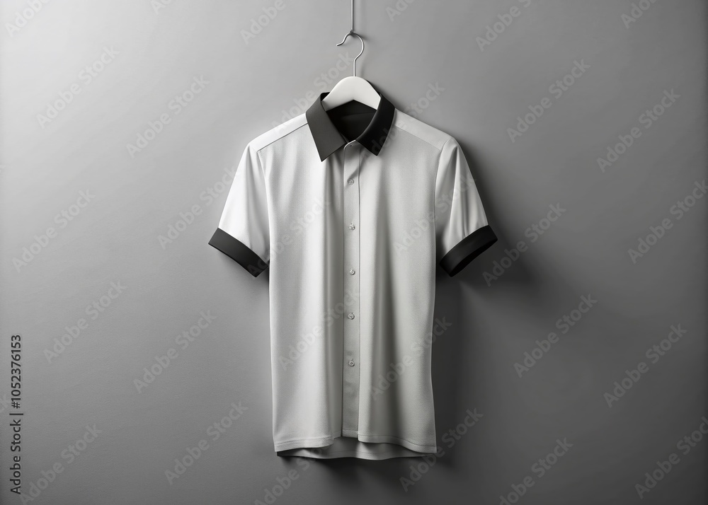 Fashionable Empty Shirt Mockup in Black and White for Product Photography Fashionable Empty Shirt Mockup in Black and White for Product Photography