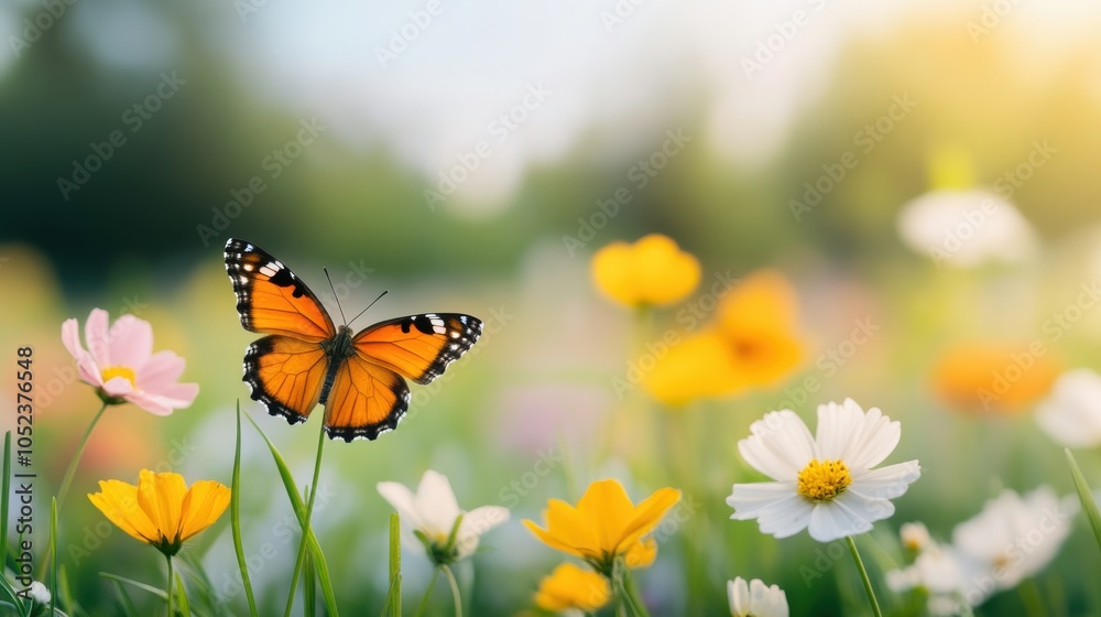 Tiny Butterfly Resting on Blade of Grass Tiny Butterfly Resting on Blade of Grass