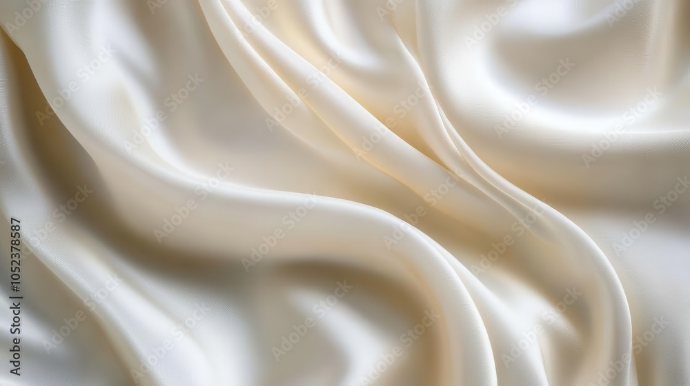 Fototapeta premium elegant background of softly draping white satin fabric, illuminated to highlight its smooth texture and gentle waves, evoking luxury and sophistication