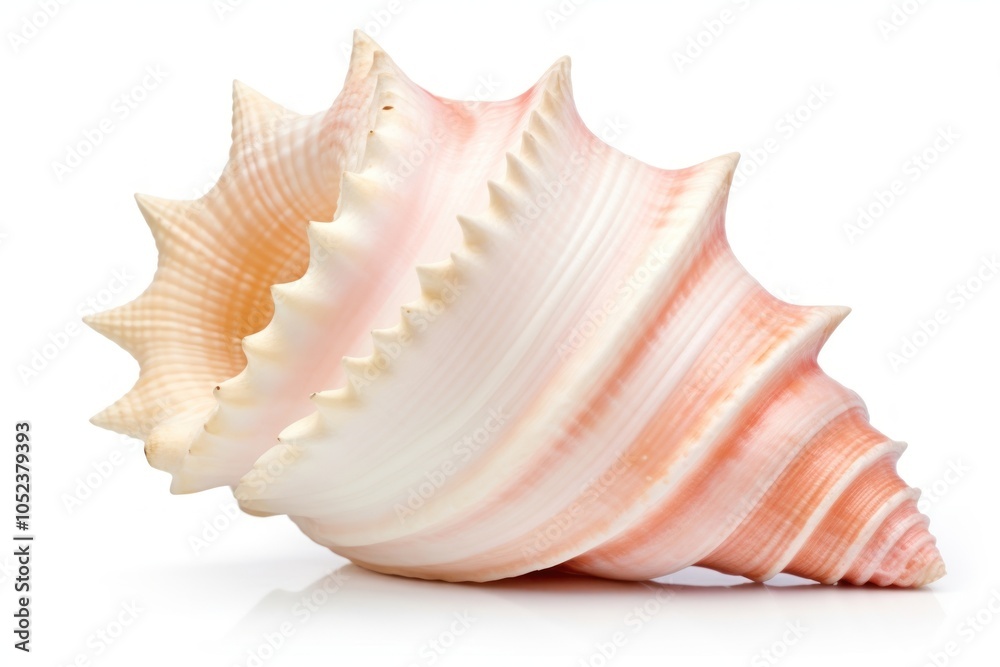 Conch shell white background invertebrate seashell. Conch shell white background invertebrate seashell.