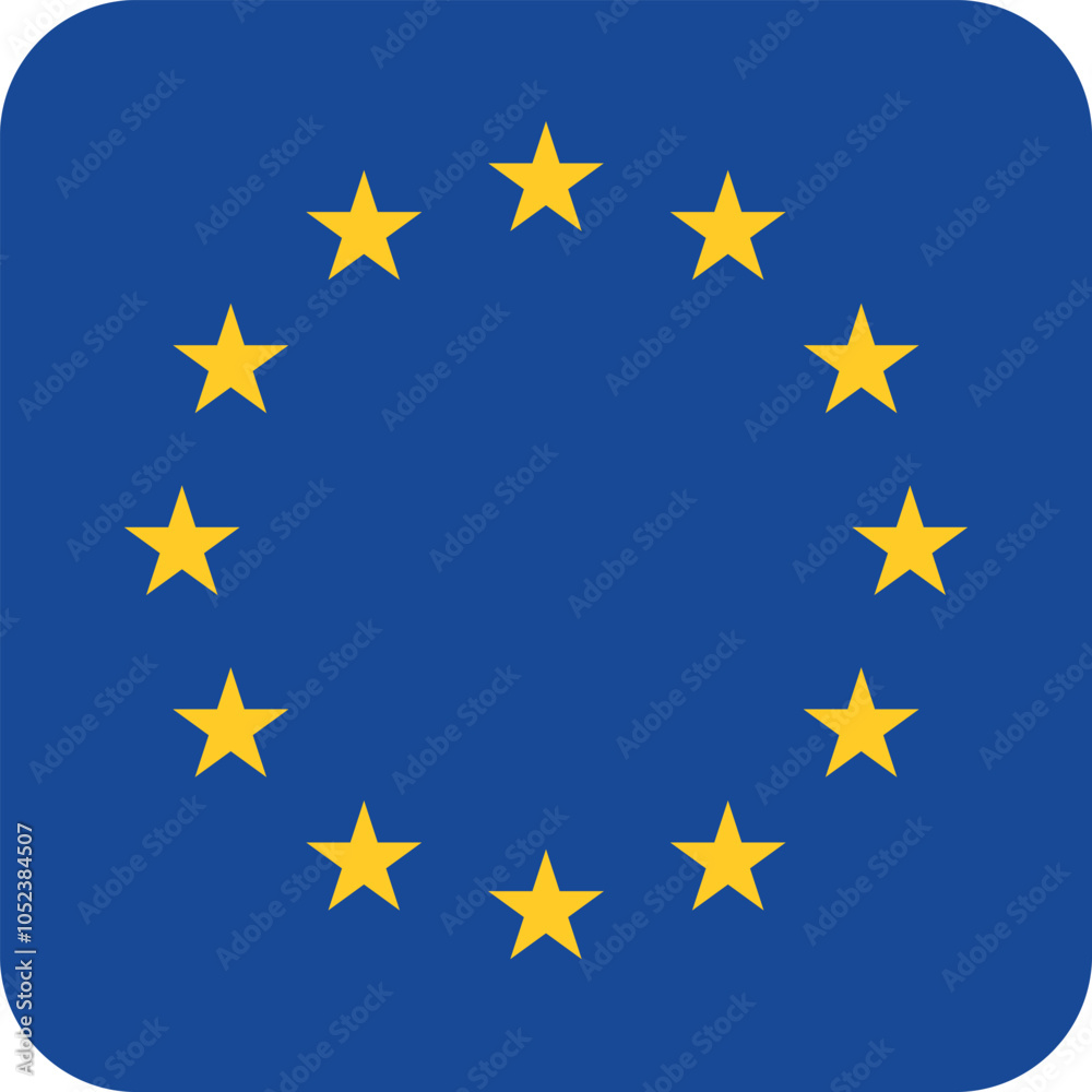 Button shaped flag of the organization EUROPEAN UNION Button shaped flag of the organization EUROPEAN UNION