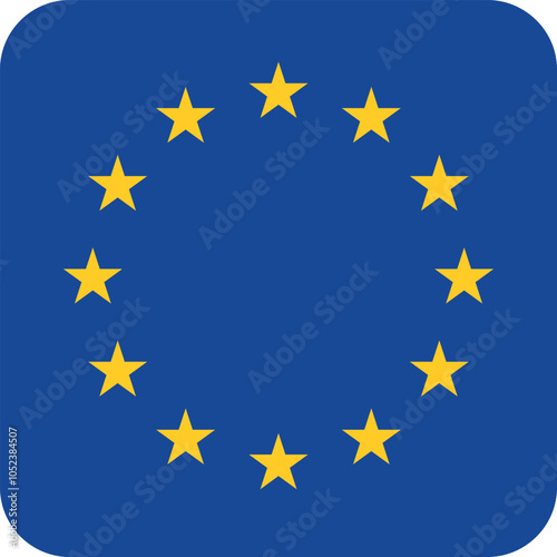 Wallpaper Mural Button shaped flag of the organization EUROPEAN UNION Torontodigital.ca
