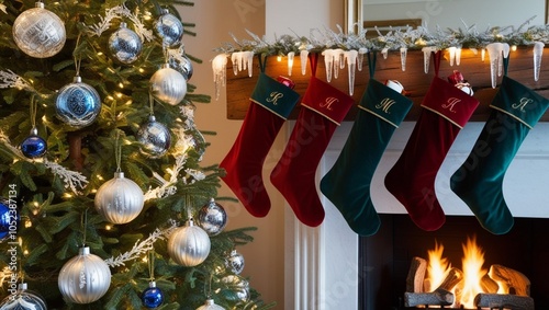 Christmas tree and decorated scenes