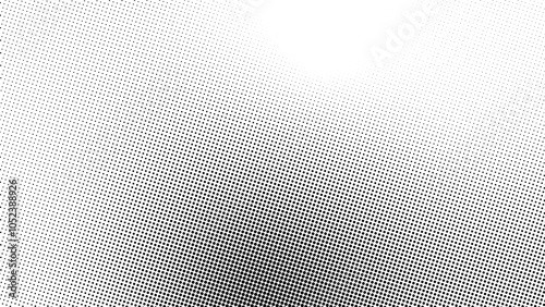 Halftone gradient background or overlay. Dotted gradient, smooth dots spraying and halftones dot background horizontal geometric pattern. eps10 vector