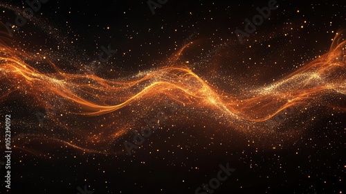 fiery embers and particles swirling against a deep black background, creating a mesmerizing and dynamic display of glowing sparks and shimmering light effects